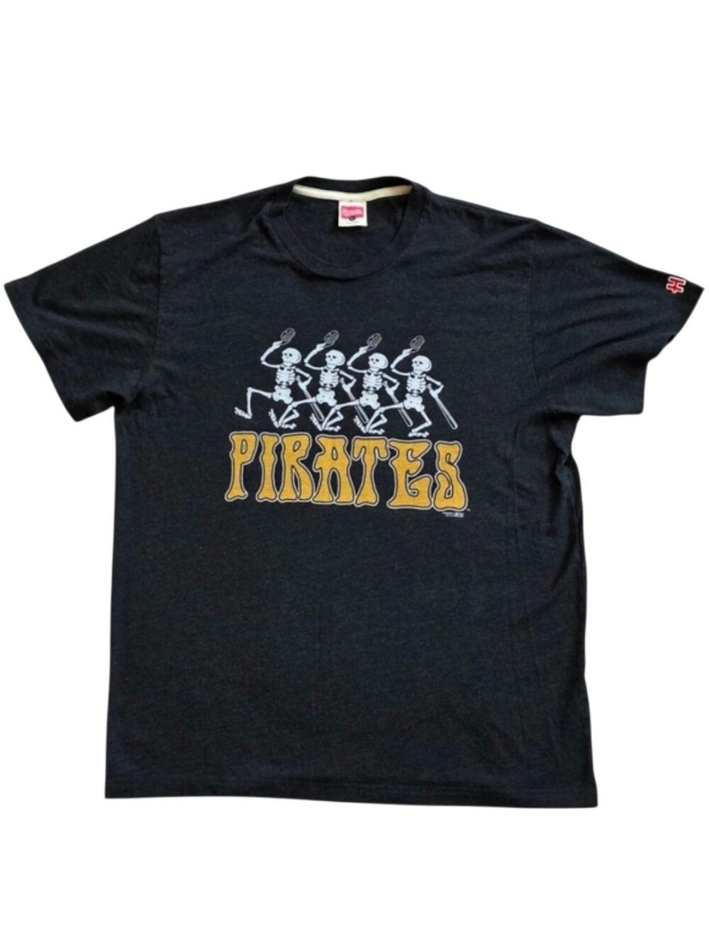 Pittsburgh Pirates Homage Large Skeleton Tee Shirt Heather Black